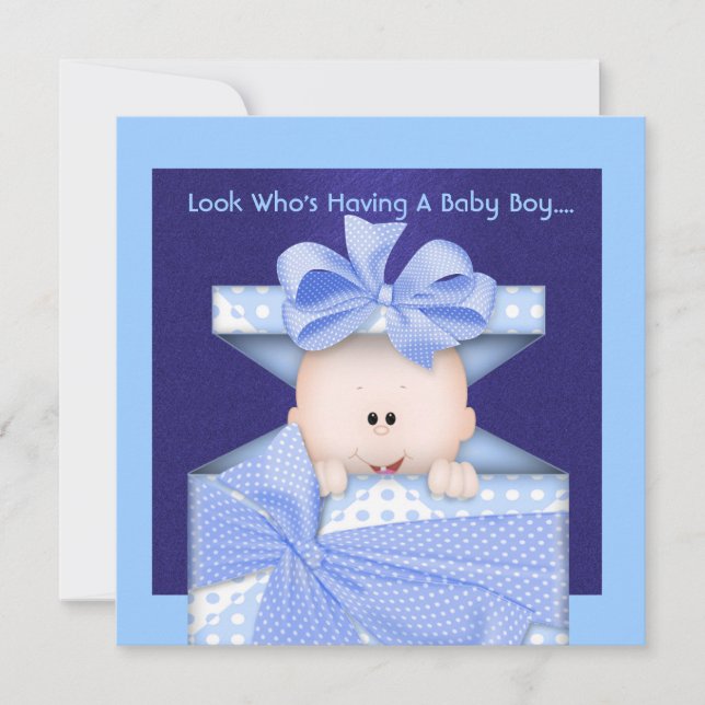 INVITATION DE BABY SHOWER POUR LE GARÇON (Devant)
