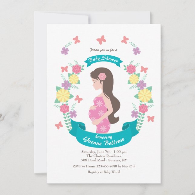 Invitation de Baby shower pour maman (Devant)