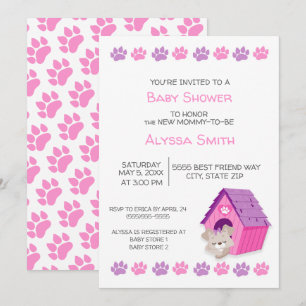 Invitation de baby shower pour un adorable chiot r