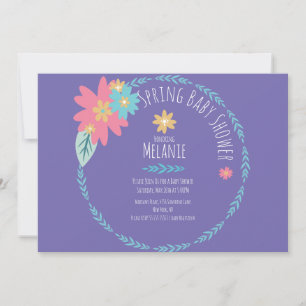 Invitation de Baby shower pourpre de germe de prin