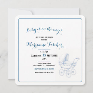 Invitation de baby shower rétro