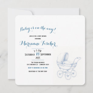Invitation de baby shower rétro
