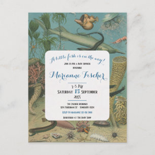 Invitation de baby shower rétro côtière sous la me