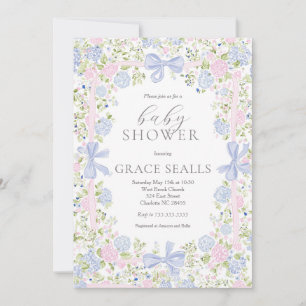 Invitation de baby shower rose et bleue grandmille
