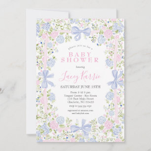 Invitation de baby shower rose et bleue grandmille