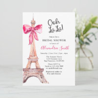 Invitation de Baby Shower Rose Paris