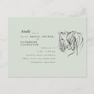 Invitation de Baby Shower Rustique avec Chevaux qu