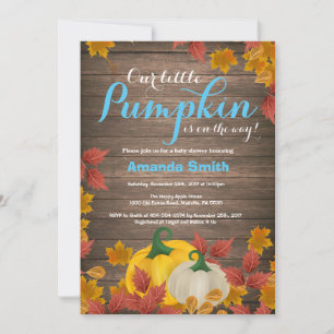 Invitation de Baby Shower Rustique d'Automne pour 
