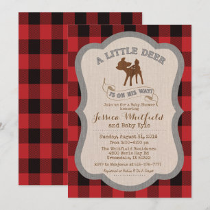 Invitation de Baby shower rustique de cerfs