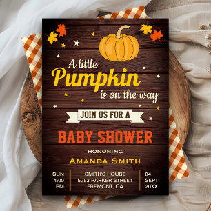 Invitation de baby shower rustique pour un petit c
