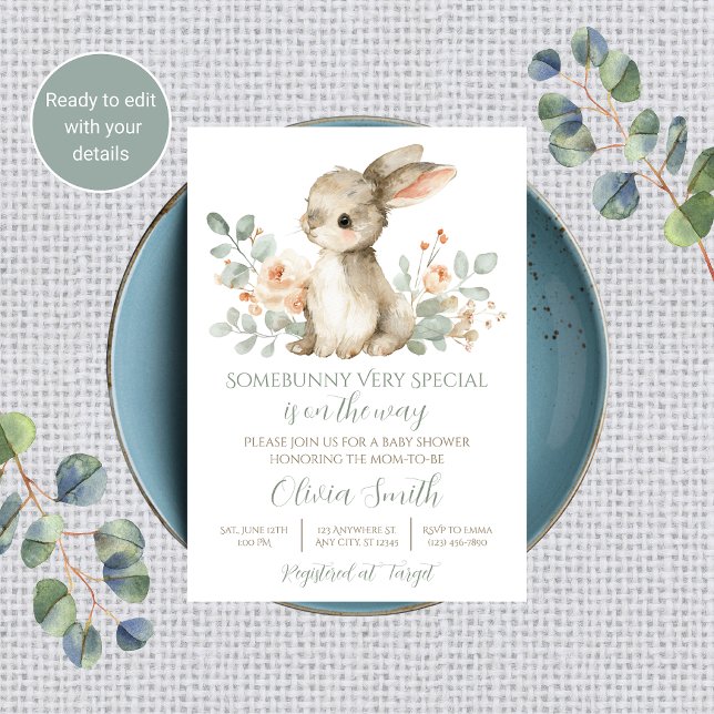Invitation de Baby Shower Some Bunny Vintage Bunny (Créateur téléchargé)