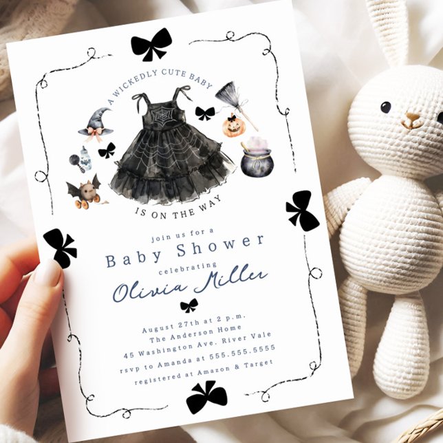 Invitation de Baby shower sorcière mignonne (Créateur téléchargé)