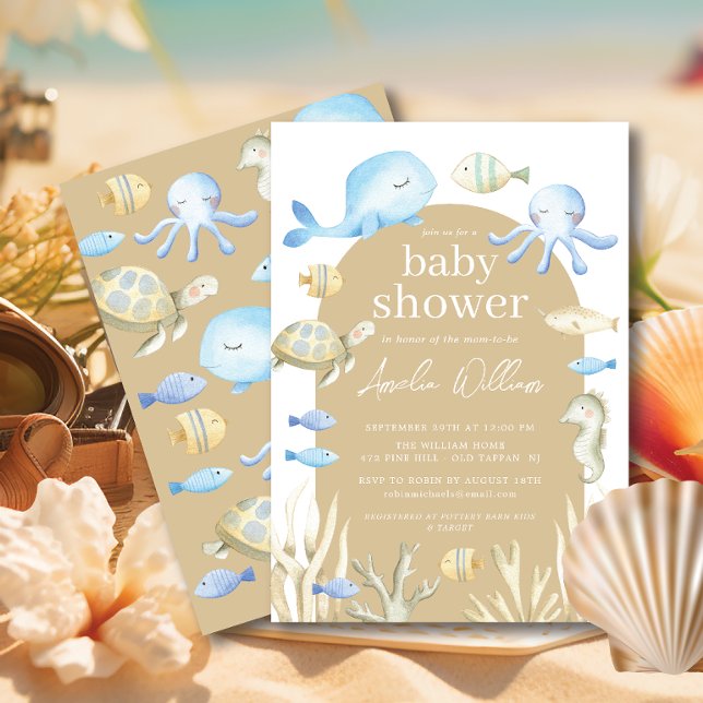 Invitation de Baby shower sous-marin Whimsy (Créateur téléchargé)
