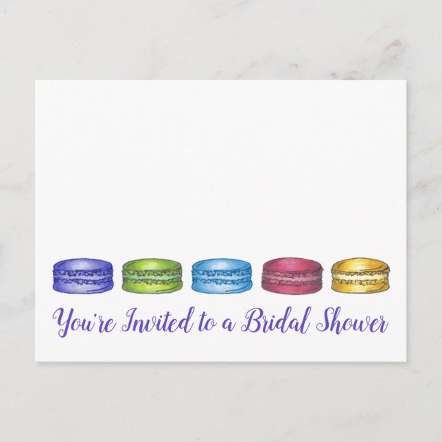 Invitation de Baby Shower sur le thème des Macaron (Devant)