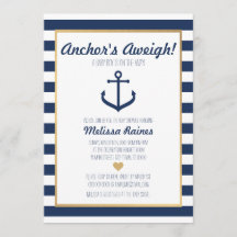 Invitation de Baby shower sur le thème nautique - 