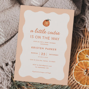 Invitation de Baby shower Tangerine Little Cutie