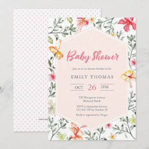 Invitation de Baby shower tropical