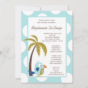 Invitation de Baby shower Tropical Hawaiian de 5x7