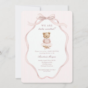Invitation de Baby Shower « Tutu Excited Pink Coqu