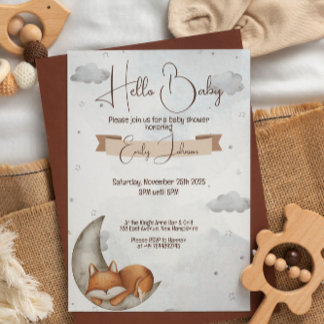 Invitation de Baby shower unique rêves lune