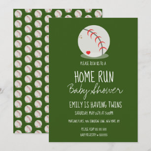 Invitation de Baby Shower Verte pour le Sport de B