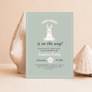 Invitation de Baby Shower Vintage Lapin Mignon Fle