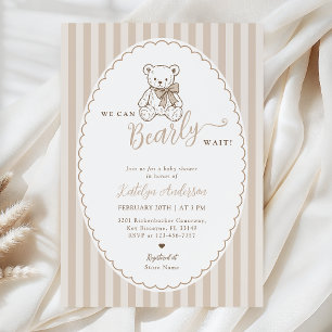 Invitation de baby shower vintage ourson