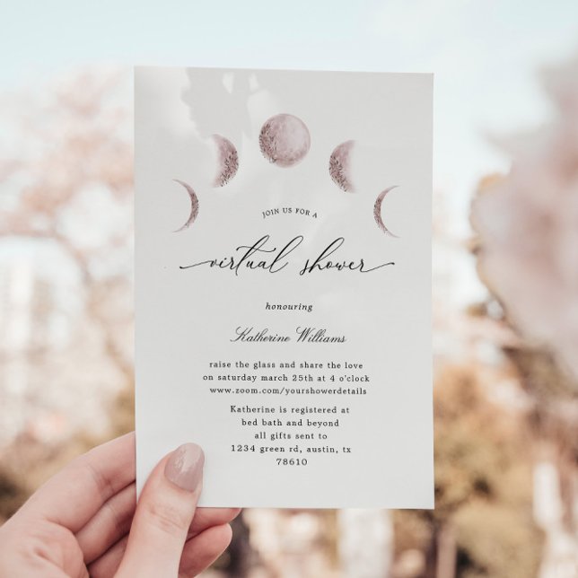 Invitation de Baby shower virtuel Mystical Moon Bl (Créateur téléchargé)