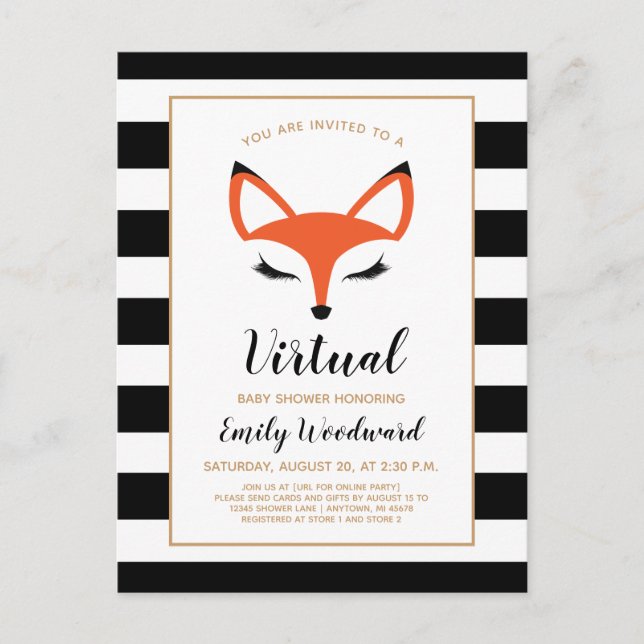 Invitation de Baby shower virtuel sur la face de m (Devant)
