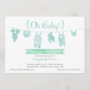 Invitation de Baby showers - Bear Baby Laverie
