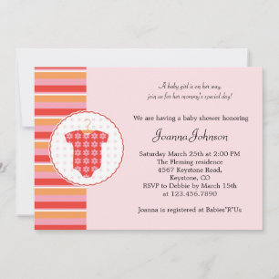 Invitation de Baby showers filles