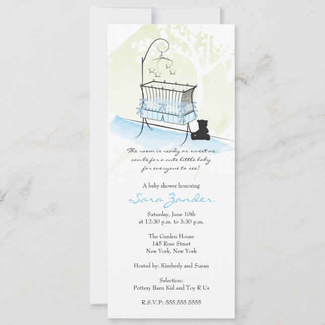 Invitation de Baby showers pour bébés (Devant)