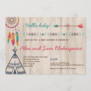 Invitation de Baby showers tribaux