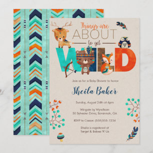 Invitation de Baby showers tribaux - Boho Invitati