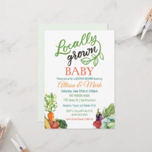 Invitation de Baby showers végétariens cultivés lo