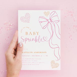 Invitation de Baby Sprinkle à l'Arc-en-Ciel Rose