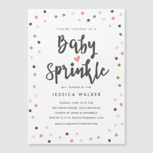 Invitation de Baby Sprinkle de type confettis rose