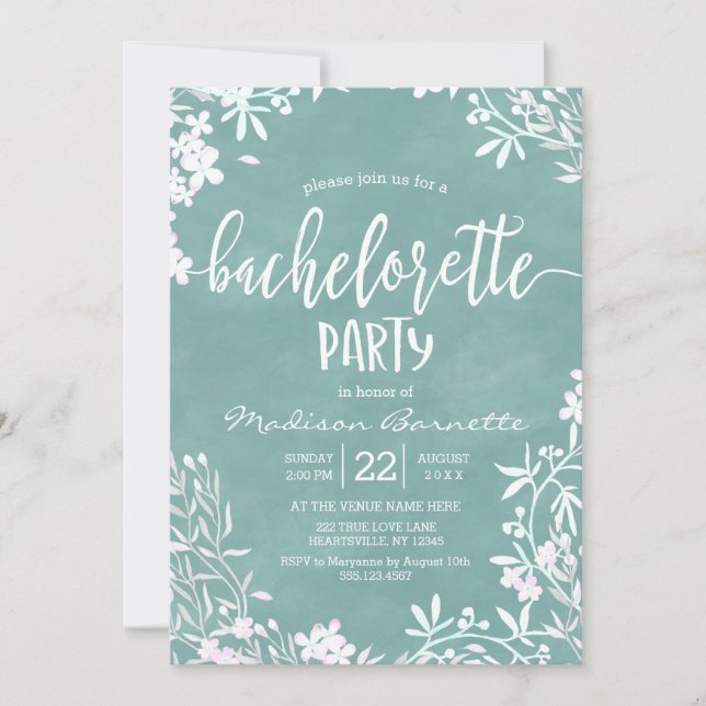 Invitation de Bachelorette Arrière - plan couleur (Devant)