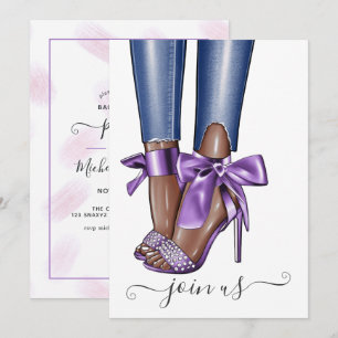 Invitation de Bachelorette Fashionista Afro-Améric