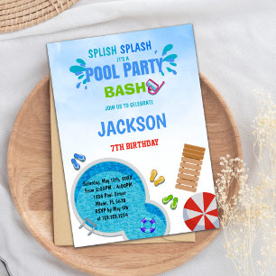 Invitation de bain pour enfants éditable Summer Sw
