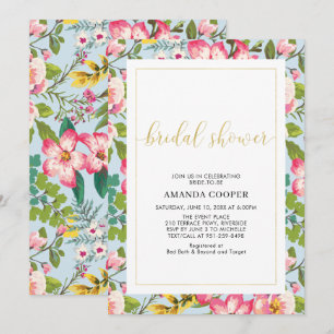 Invitation de bains de mariée de mariage tropical