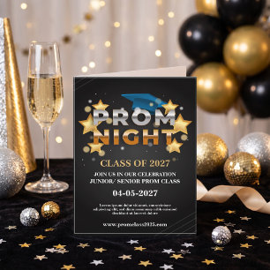 Invitation de bal de promo Black & Gold pour la Si