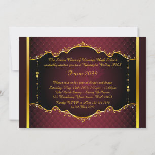 Invitation de bal, Prom, Prom Senior, élégant, rou