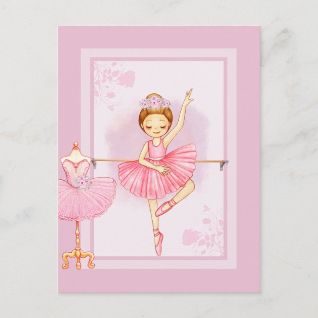Invitation de ballerine florale (Devant)