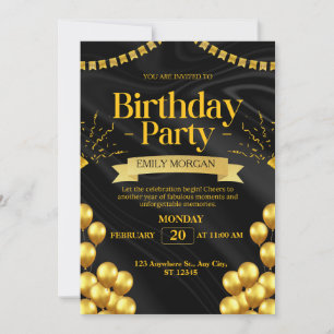 Invitation de ballon moderne Black et Gold