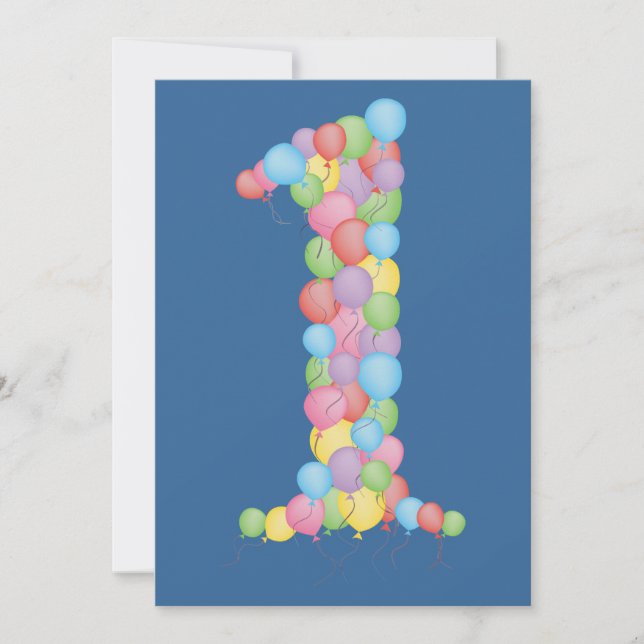 Invitation de ballons de fête d'anniversaire de (Devant)