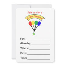 Invitation de ballons pour un Baby shower
