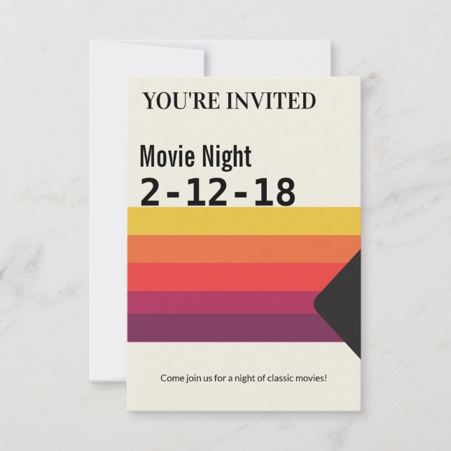 Invitation de bande vidéo vidéo VHS des années 80 (Devant)
