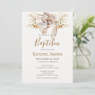 Invitation de baptême bohème