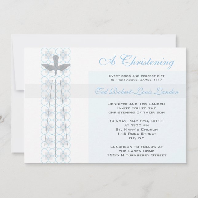 Invitation de baptême de garçon (Devant)